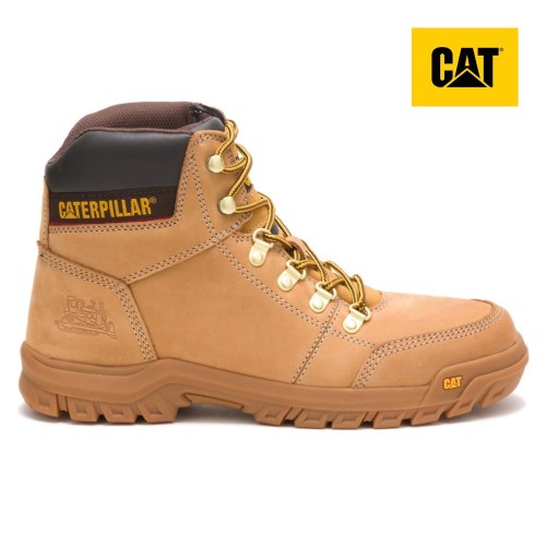 CAT Outline Men's Work Boots Brown (AU K-745) Australia